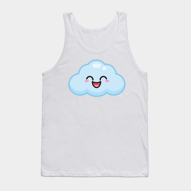 CUTE KAWAII CLOUD ANIME WEATHER KAOMOJI EMOTICON CARTOON Tank Top by Chameleon Living